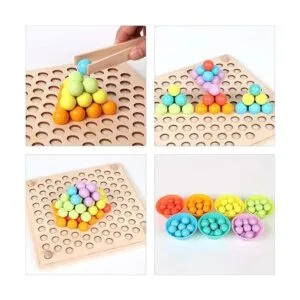 QZMTOY Juego de cuentas de madera para clavijas_6