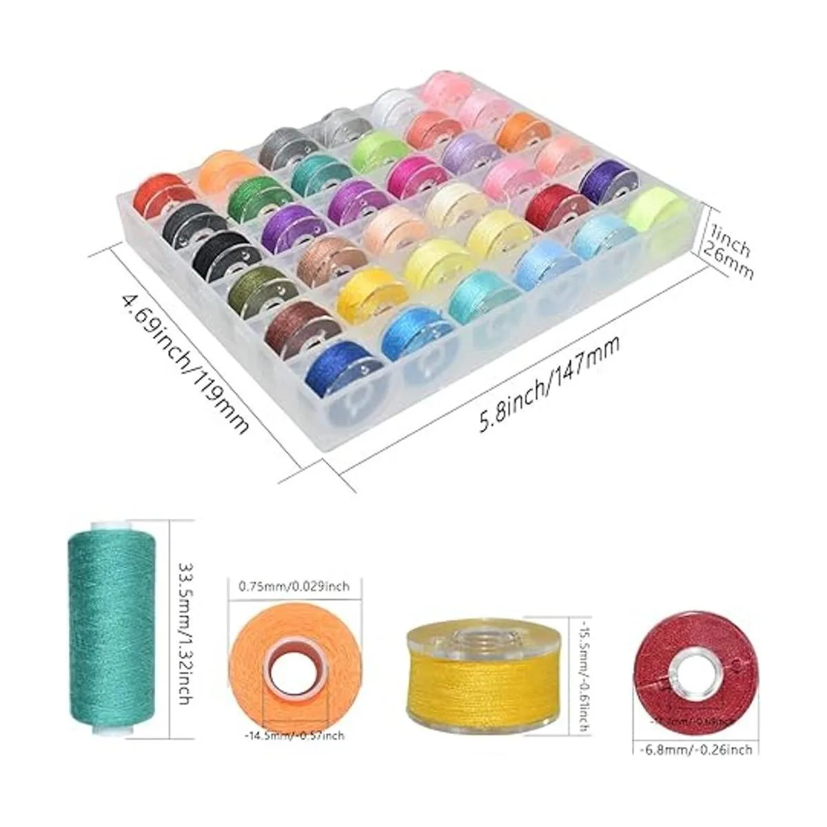Juego de 72 hilos de coser de 36 colores con hilos de_3