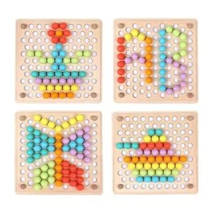 QZMTOY Juego de cuentas de madera para clavijas_5