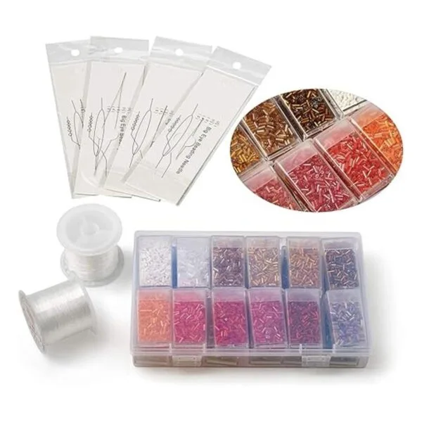 Craftdady 6400Pcs 24 Colors Glass Bugle Seed Beads 4.65mm_2