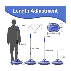 anngrowy Cepillo de microfibra con mango largo de 62_3