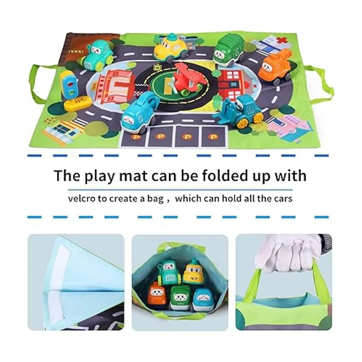 ALASOU 8 juegos de juguetes para coche y tapete de_3