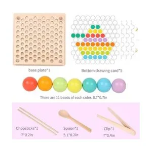 QZMTOY Juego de cuentas de madera para clavijas_3