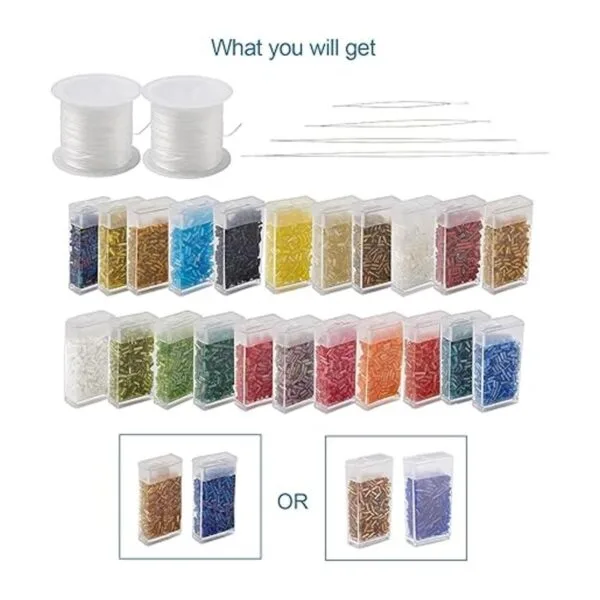 Craftdady 6400Pcs 24 Colors Glass Bugle Seed Beads 4.65mm_3
