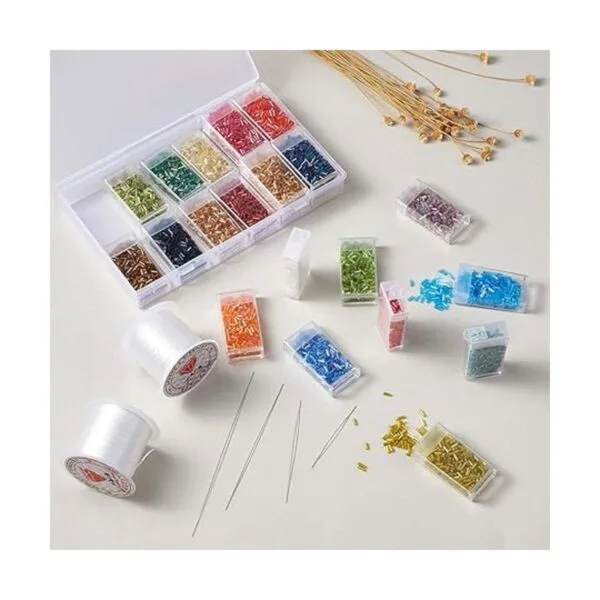 Craftdady 6400Pcs 24 Colors Glass Bugle Seed Beads 4.65mm_5