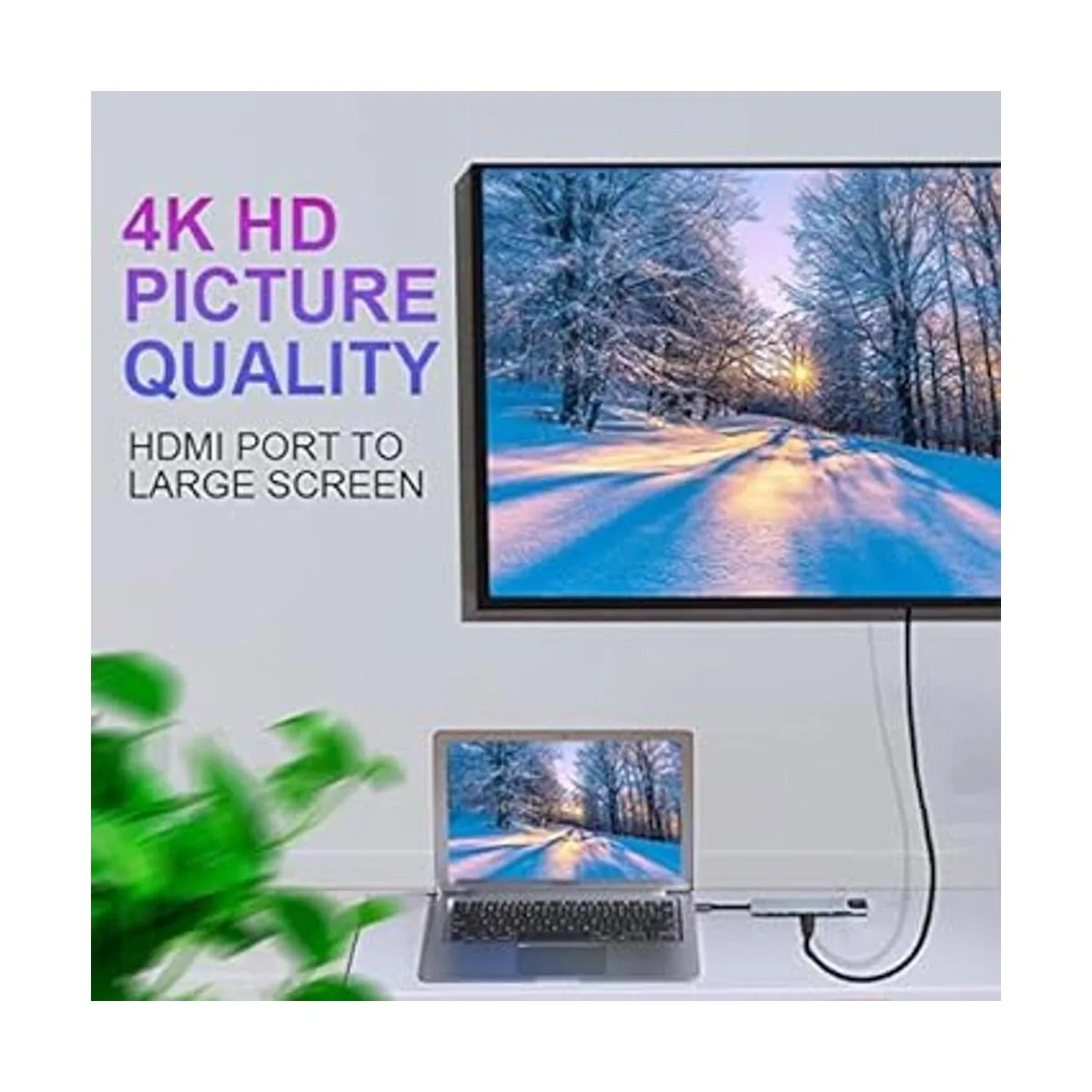 HUB USB C adaptador USB C 8 en 1 con HDMI 4K PD de 100_4