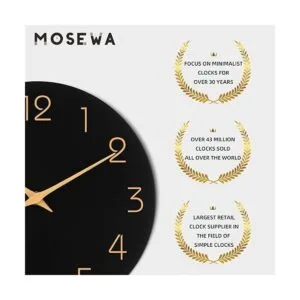 Mosewa Reloj de pared negro de 10 pulgadas funciona con_6