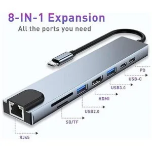 HUB USB C adaptador USB C 8 en 1 con HDMI 4K PD de 100_2