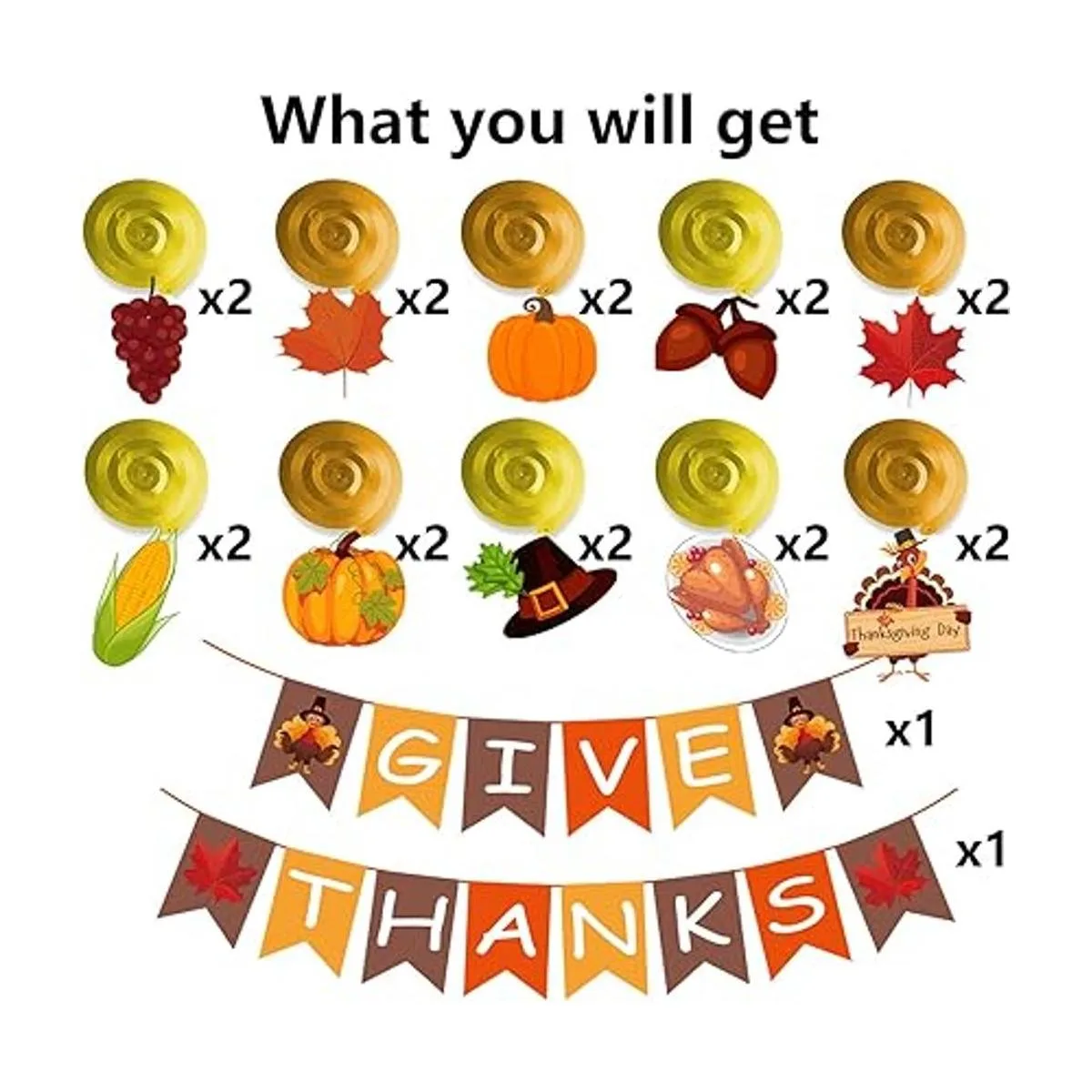 42Pcs Thanksgiving Decorations PreAssembled GIVE THANKS_3