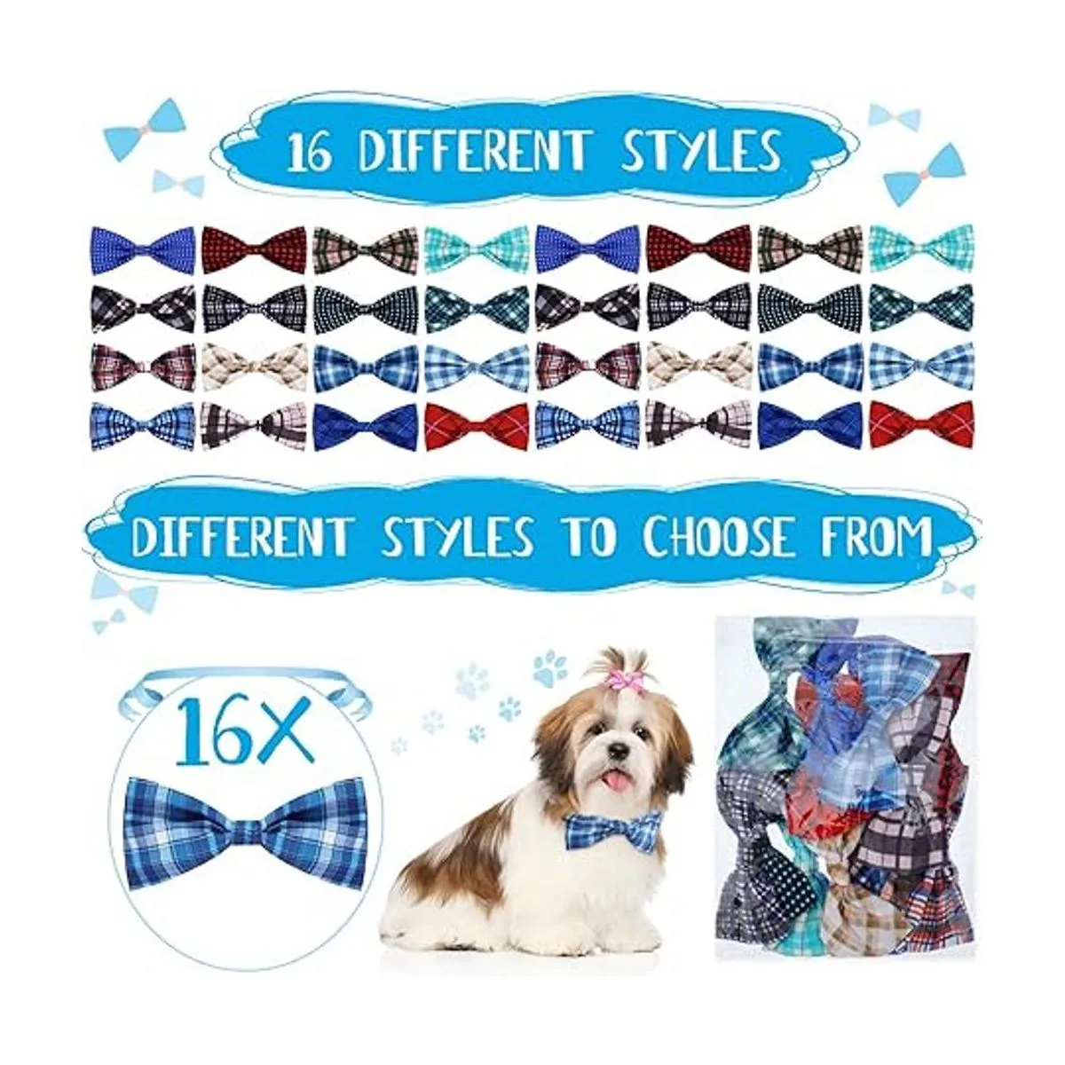 16 corbatas para perro lazos para el verano estilo_2