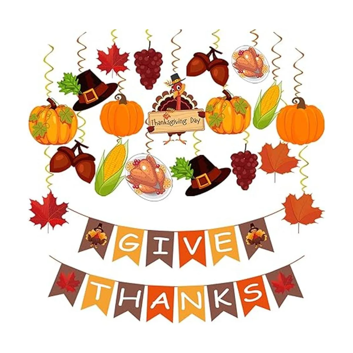 42Pcs Thanksgiving Decorations PreAssembled GIVE THANKS_1