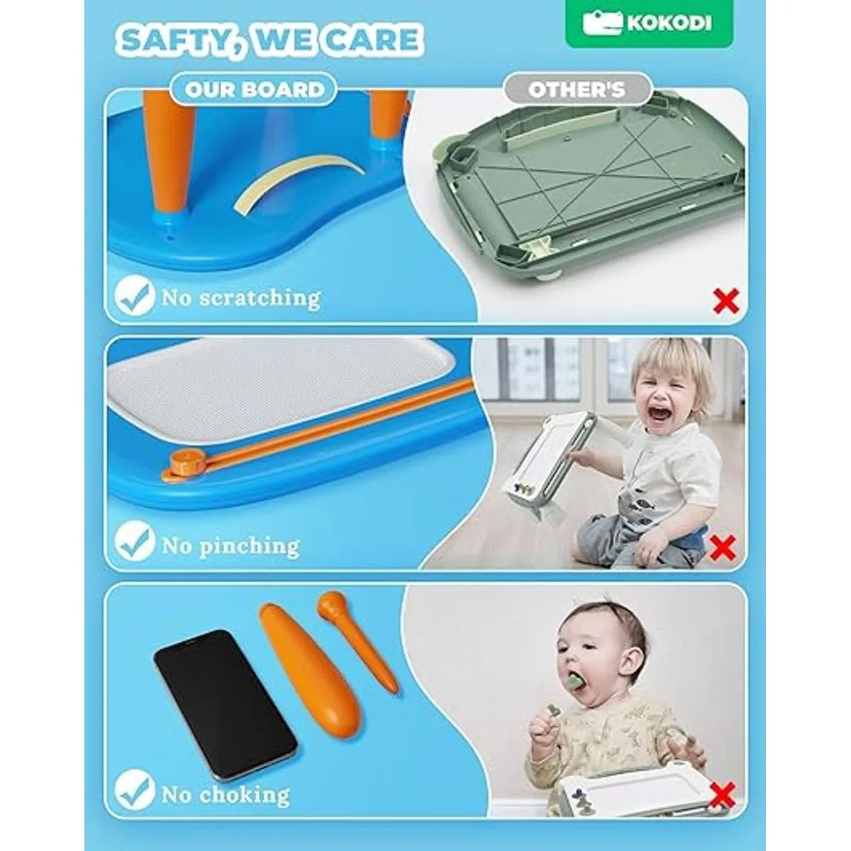 KOKODI Tabla de dibujo magnética para niños pequeños con_2