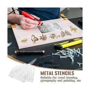 6 plantillas de metal mixtas con números de letras_6