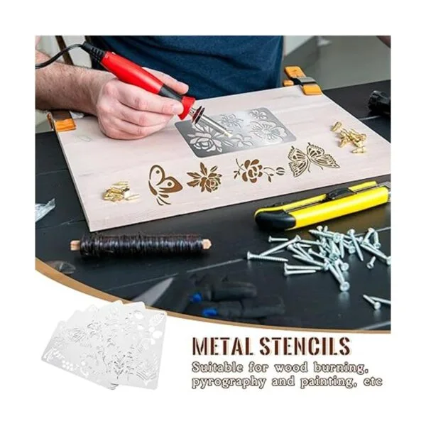 6 plantillas de metal mixtas con números de letras_6