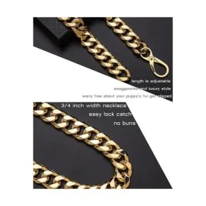 Collar de perro con eslabones cubanos collar de cadena_5