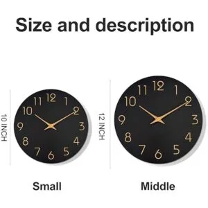 Mosewa Reloj de pared negro de 10 pulgadas funciona con_4