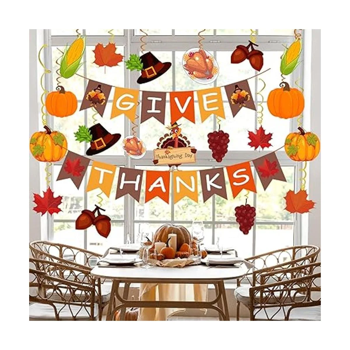 42Pcs Thanksgiving Decorations PreAssembled GIVE THANKS_4