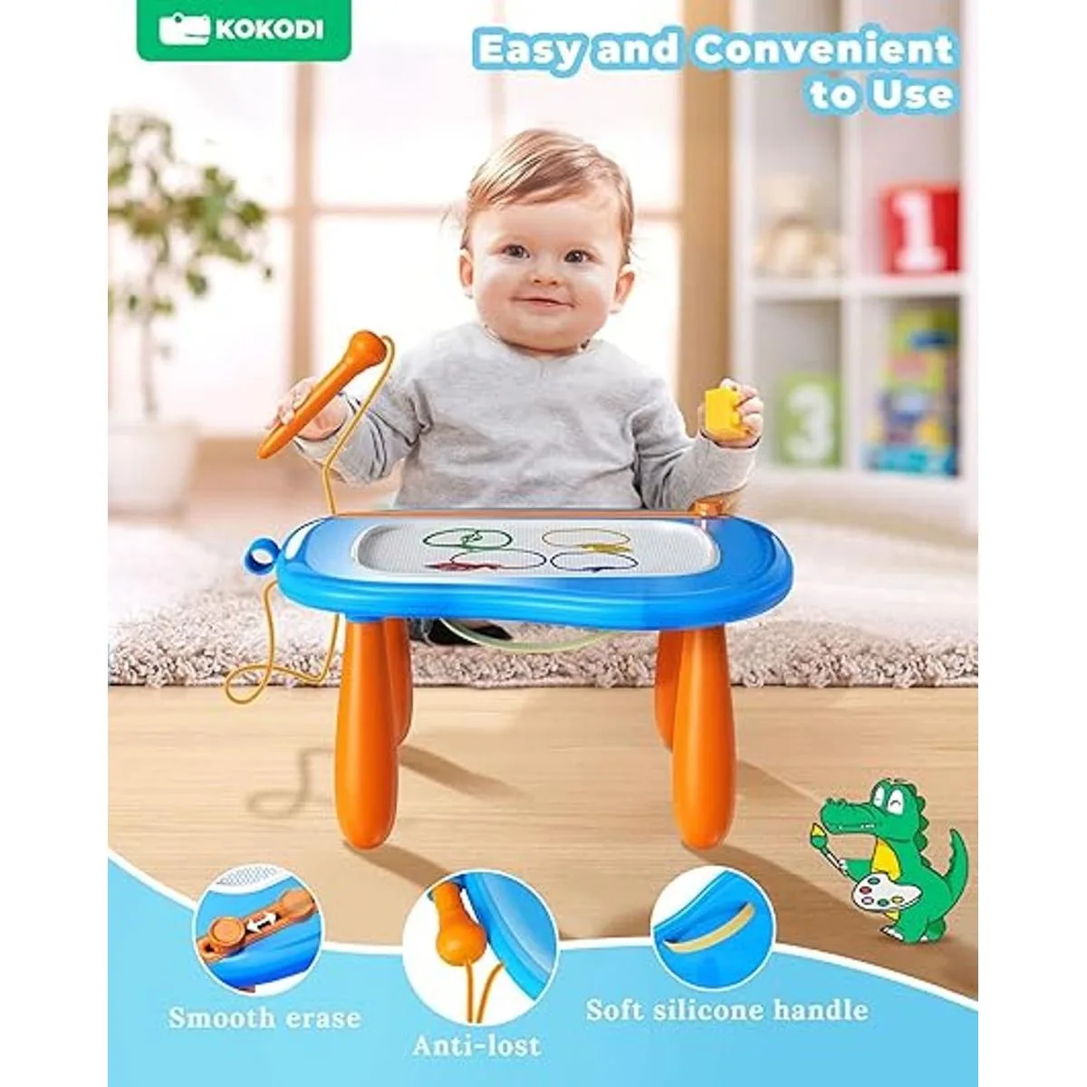 KOKODI Tabla de dibujo magnética para niños pequeños con_5
