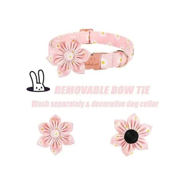 Babole Pet Collar de perro collar de flor de margarita_5