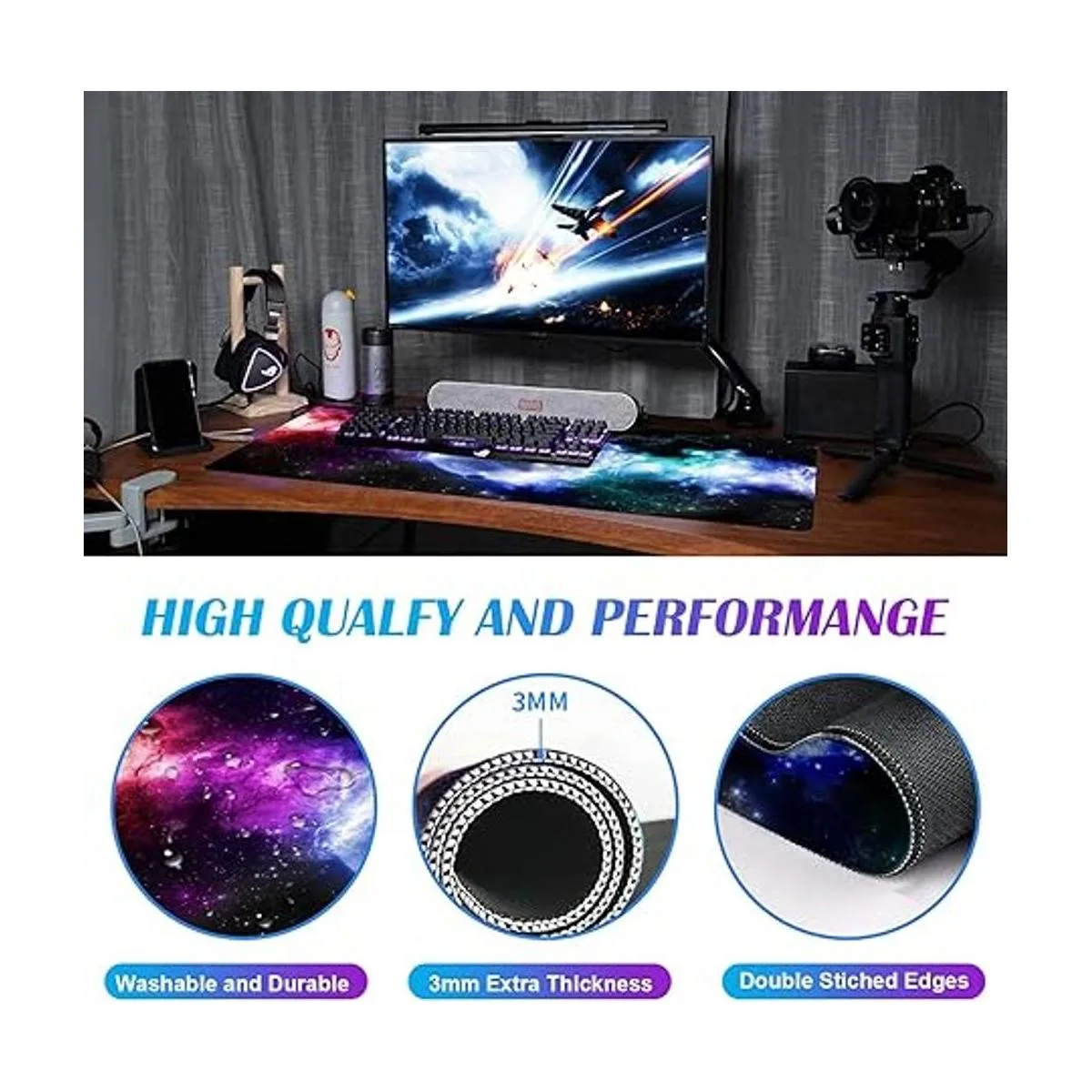 Alfombrilla de mouse grande extendida para juegos con_4