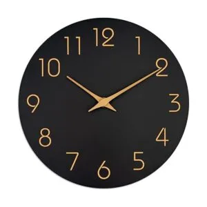 Mosewa Reloj de pared negro de 10 pulgadas funciona con_2