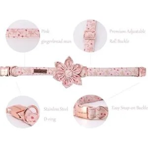 Unique style paws Collar de perro con flor collar de_2
