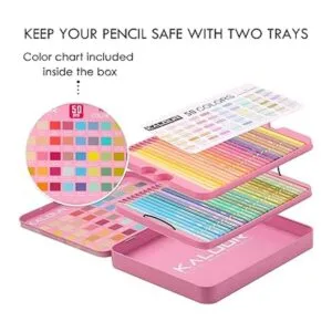 KALOUR Lápices de colores pastel macarrón juego de 50_7