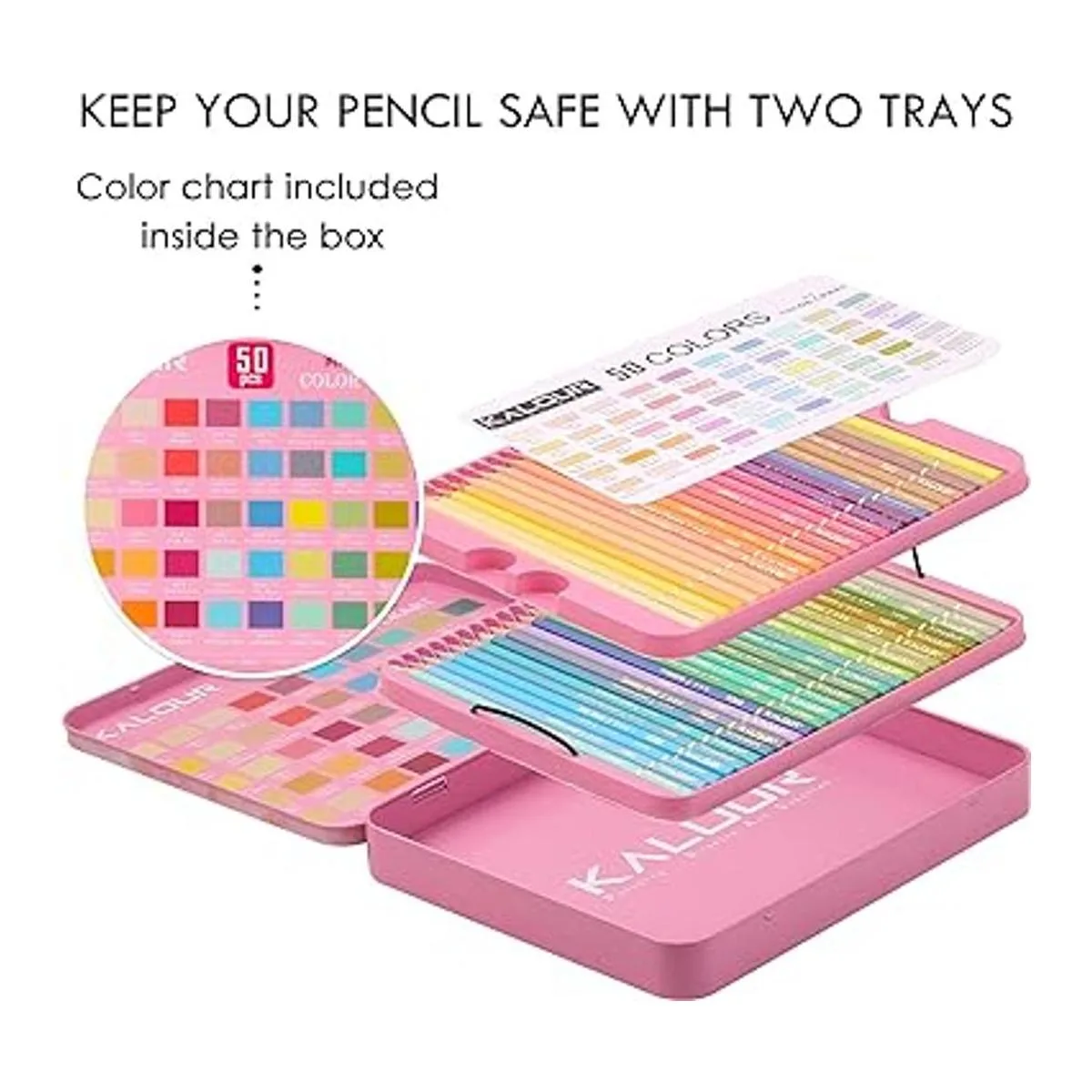 KALOUR Lápices de colores pastel macarrón juego de 50_7