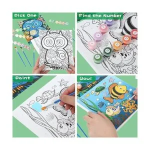 Paquete de 3 pinturas por números para niños de 8 a 12_3