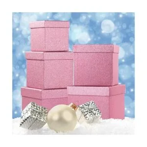 UNIQOOO Juego de 5 cajas de regalo de Navidad con_5