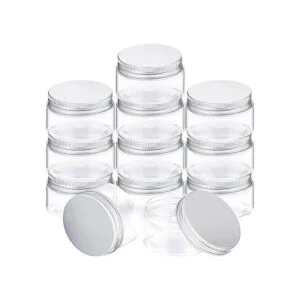 SATINIOR Paquete de 12 tarros de plástico transparente_1