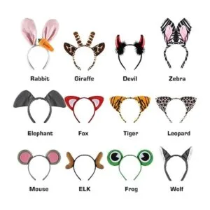 Paquete de 12 diademas de animales de peluche para_3