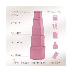 UNIQOOO Juego de 5 cajas de regalo de Navidad con_3