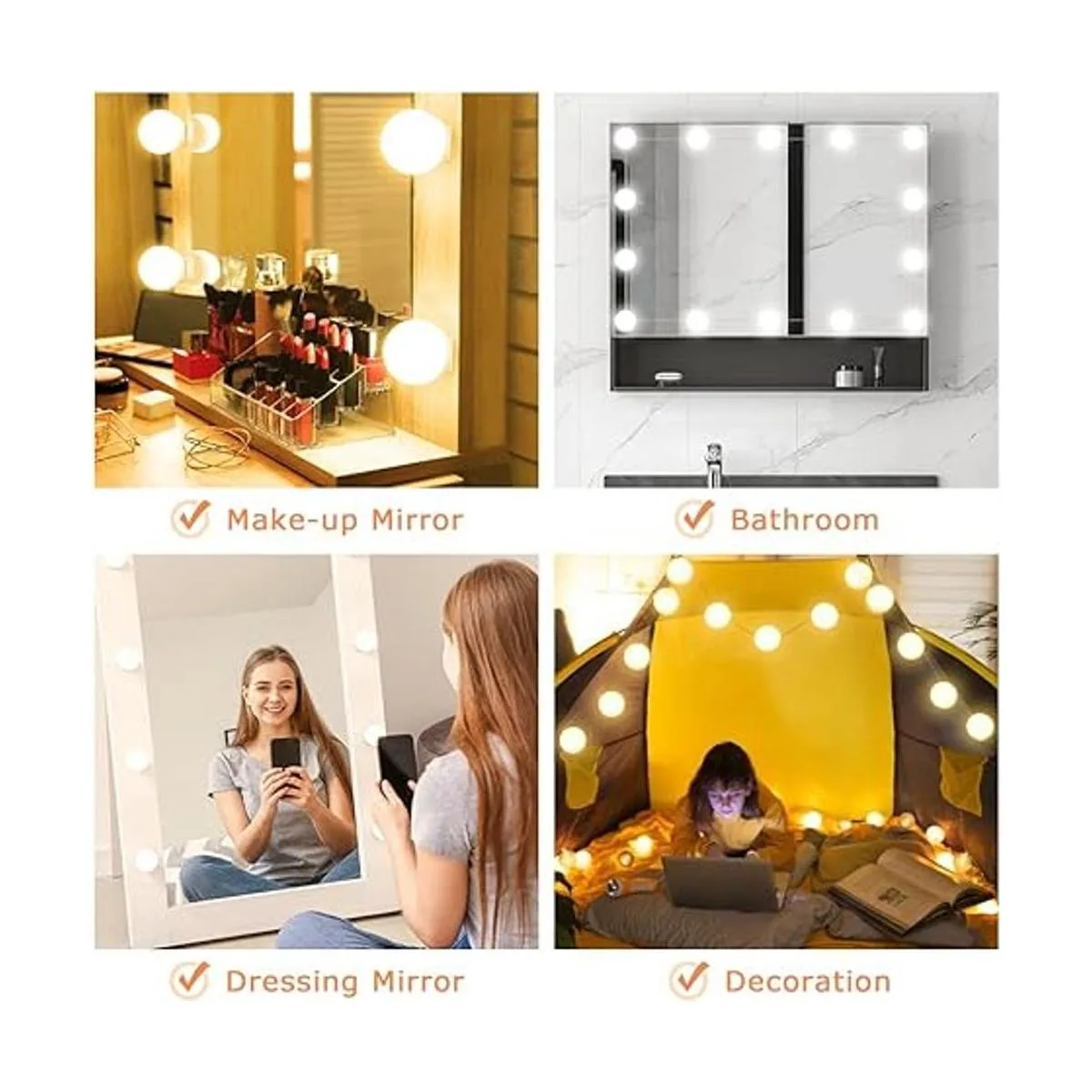 Hollywood Luces de espejo de tocador de 14 bombillas LED_2