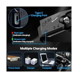 Linterna LED recargable paquete de 2 faros delanteros de_3