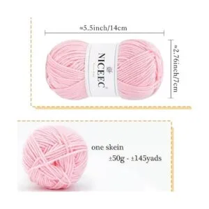 NICEEC Hilo de peso deportivo de 6 x 1.76 oz para tejer de_2