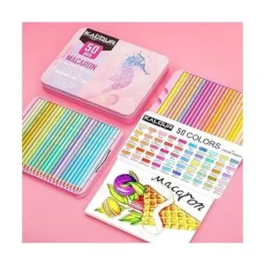 KALOUR Lápices de colores pastel macarrón juego de 50_2
