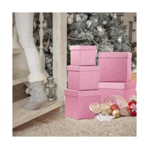 UNIQOOO Juego de 5 cajas de regalo de Navidad con_4