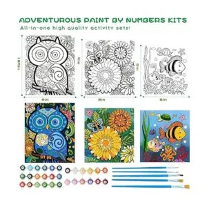 Paquete de 3 pinturas por números para niños de 8 a 12_2