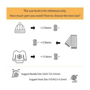 NICEEC Hilo de peso deportivo de 6 x 1.76 oz para tejer de_7