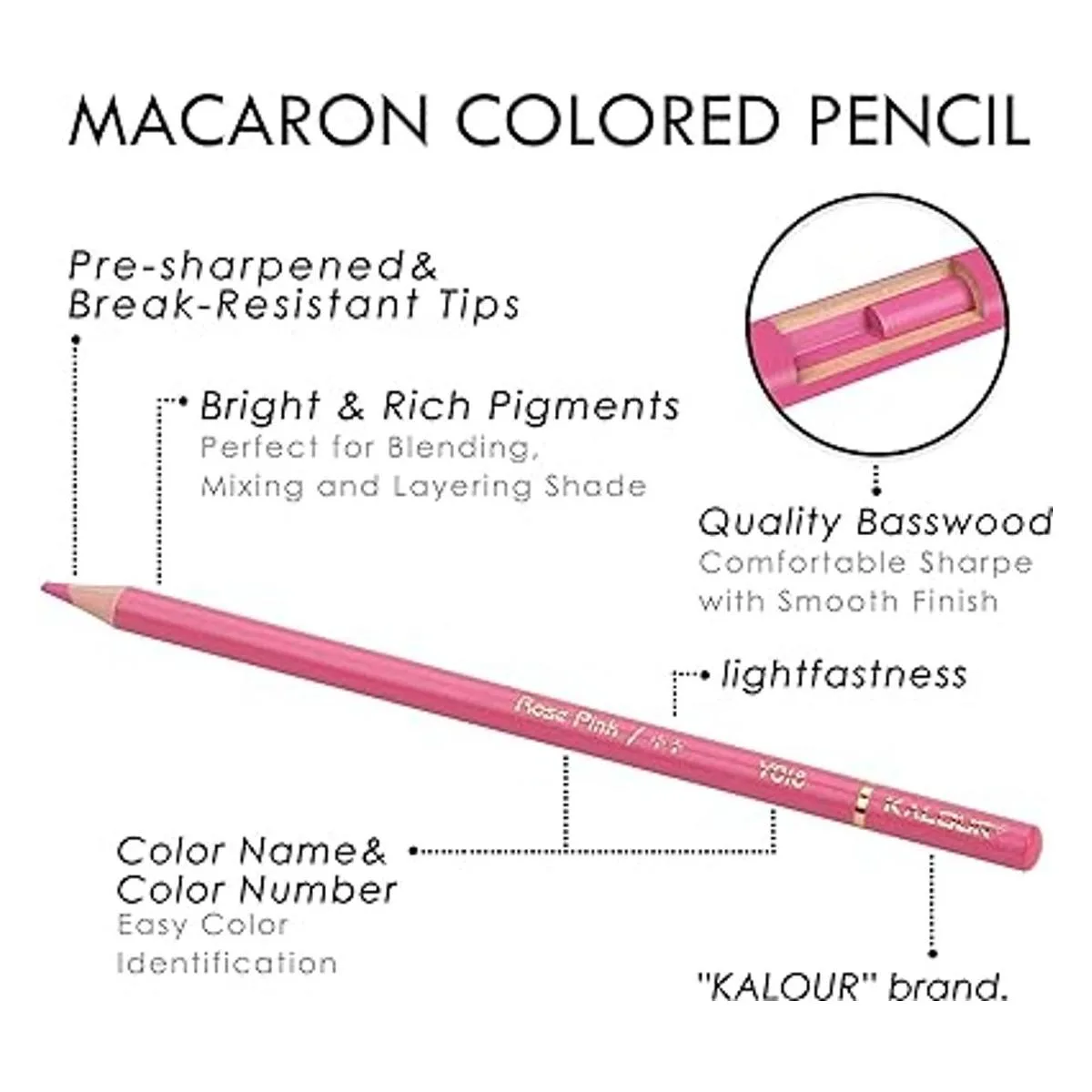 KALOUR Lápices de colores pastel macarrón juego de 50_4