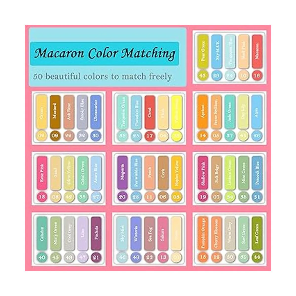 KALOUR Lápices de colores pastel macarrón juego de 50_3