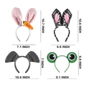 Paquete de 12 diademas de animales de peluche para_2