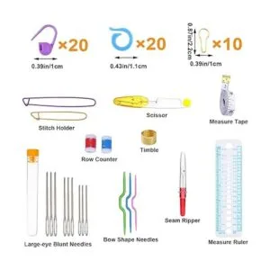 Mdoker Kit de ganchillo de 100 piezas con hilo y_4