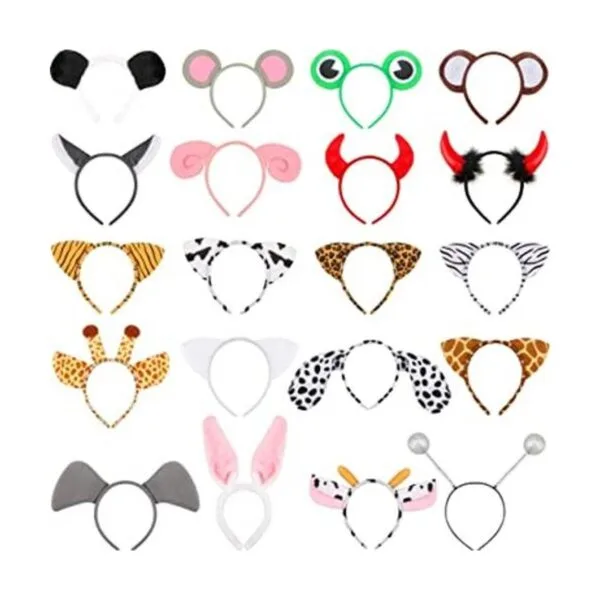 Rcanedny 20 diademas de animales de peluche para fiestas_1