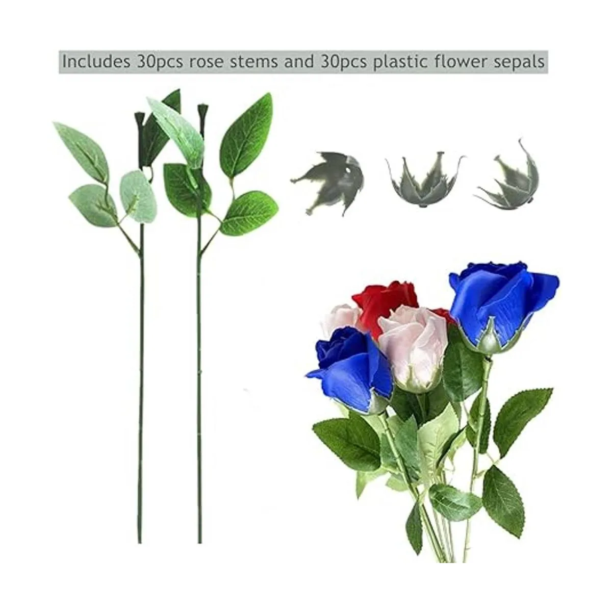 YOKOKE Juego de 30 piezas de tallo de alambre floral con_2