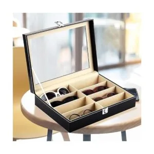 Siveit Organizador de lentes de sol de 8 ranuras caja de_5