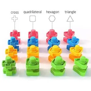 TOMYOU Juguetes apilables de 32 piezas de formas de_2