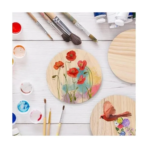 Yangbaga 5PCS Unfinished Natural Wood Slices5.9inch Round_4