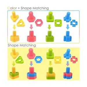 TOMYOU Juguetes apilables de 32 piezas de formas de_4